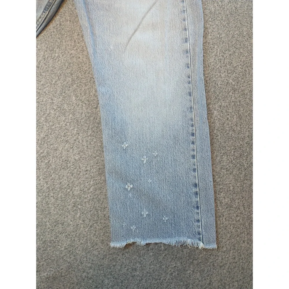 Levi Strauss Signature Mens Regular Fit Light Wash Distressed Star Jeans 40x26